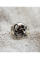 Silver Skull and Snake Ring