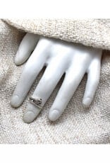 Midi Red Eyed Snake Ring - Silver