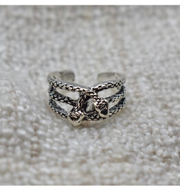 Dual Snakes Ring - Silver