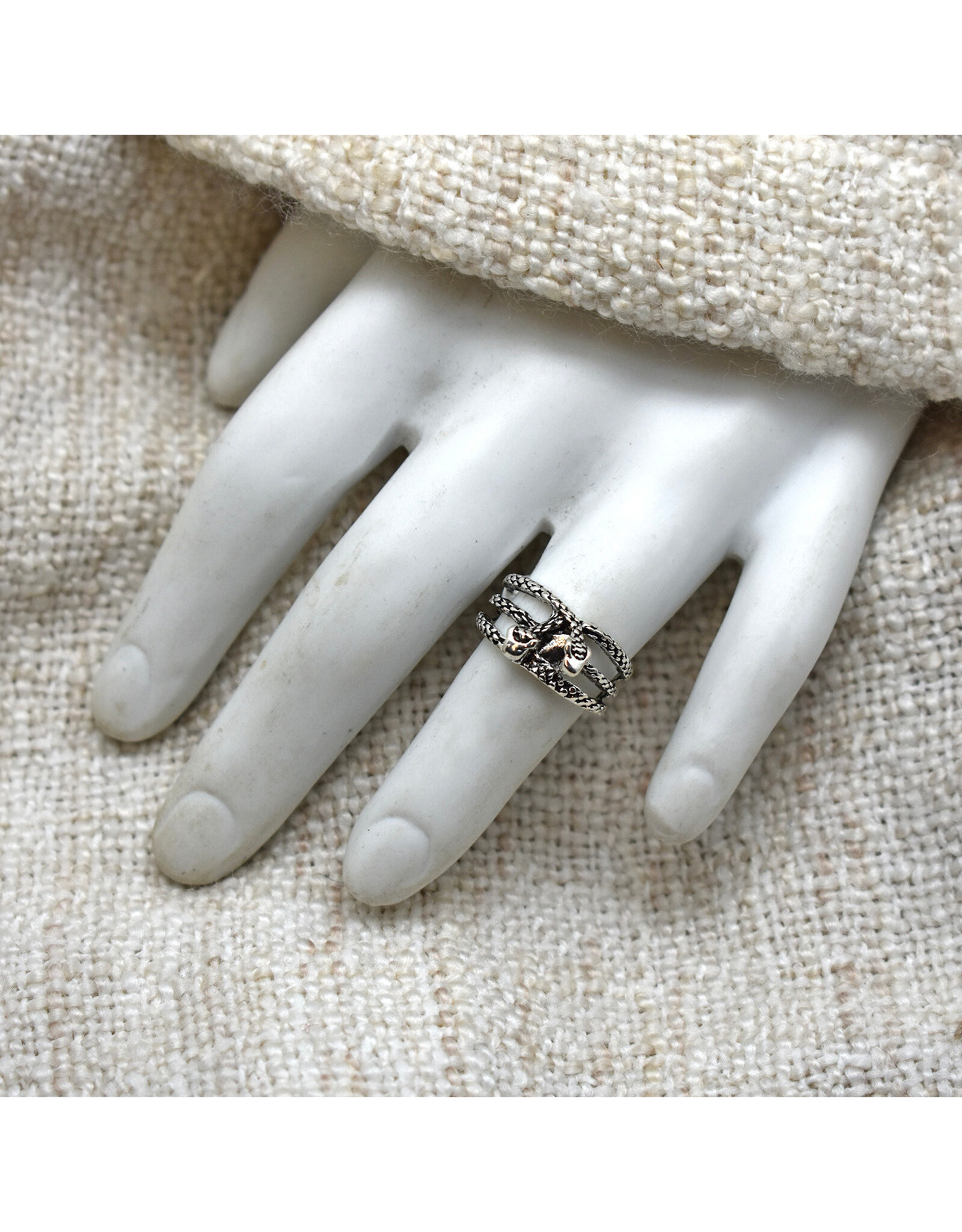 Dual Snakes Ring - Silver