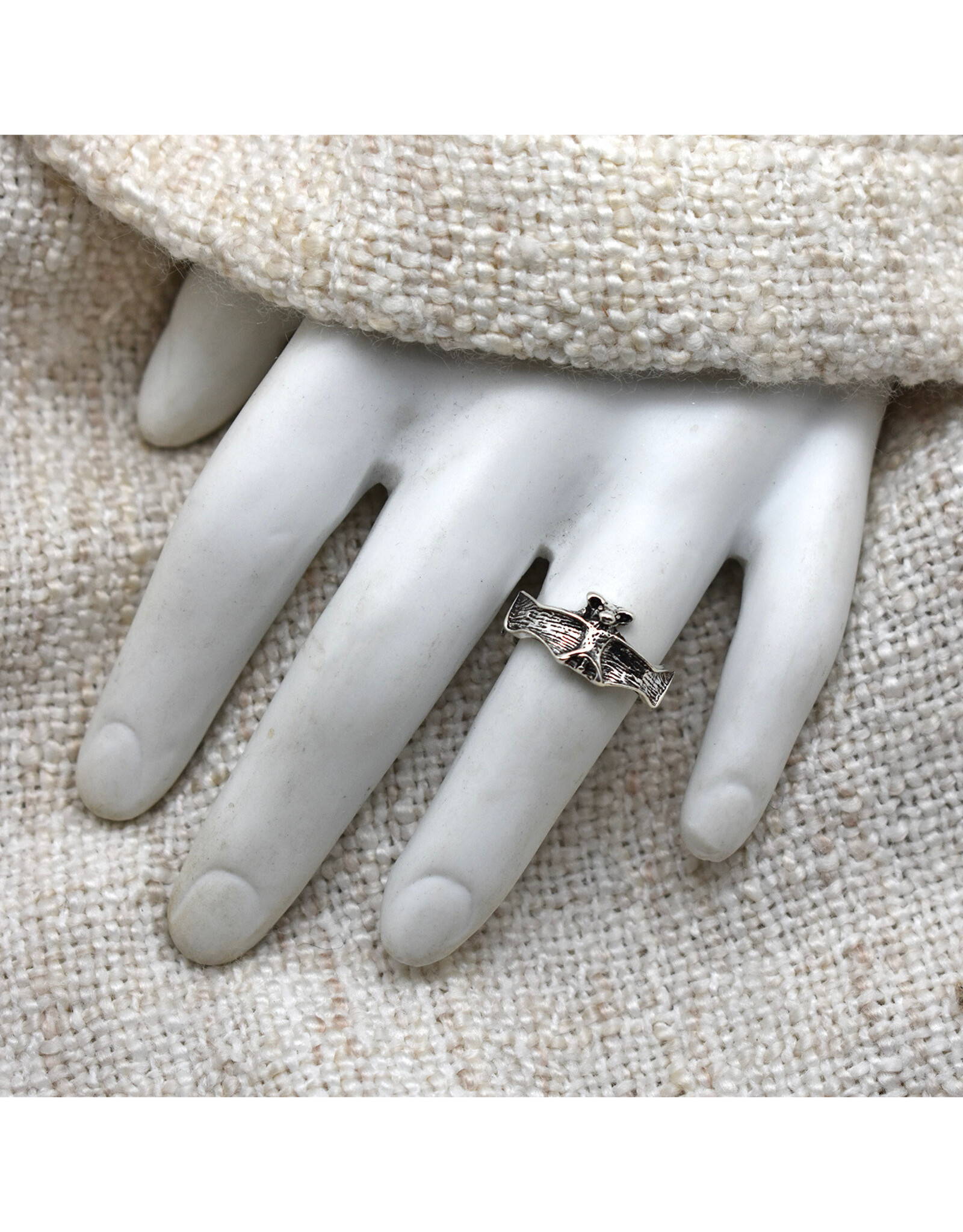Silver Bat Wrap Ring