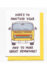 Here's to Another Year Hippie Van Greeting Card