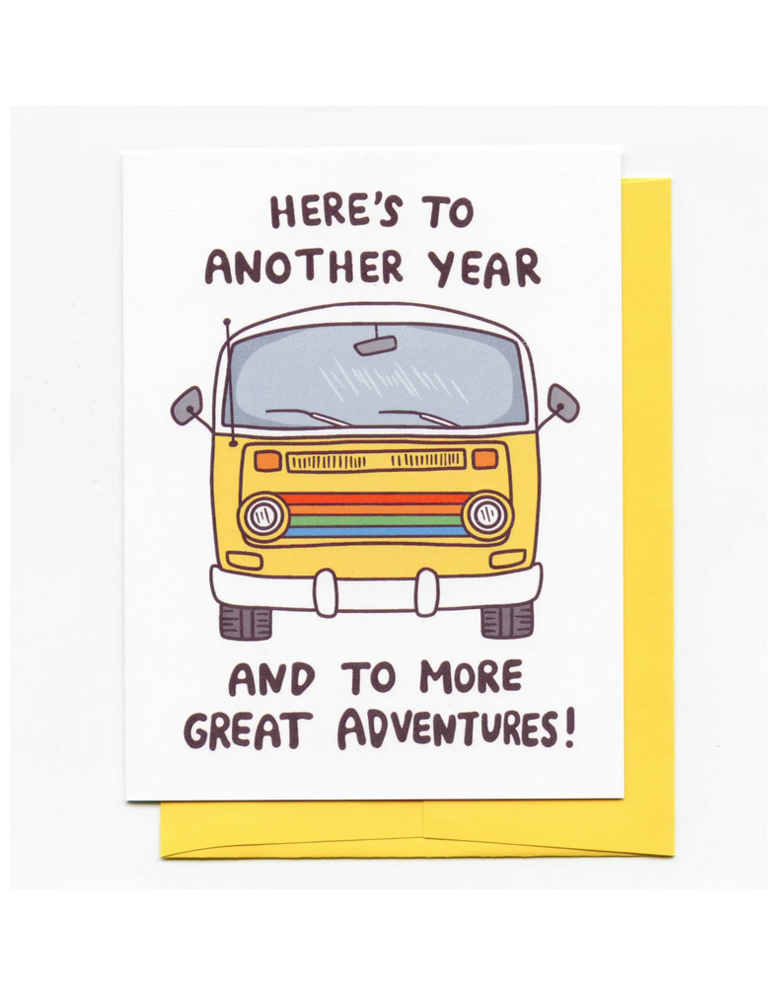 Here's to Another Year Hippie Van Greeting Card