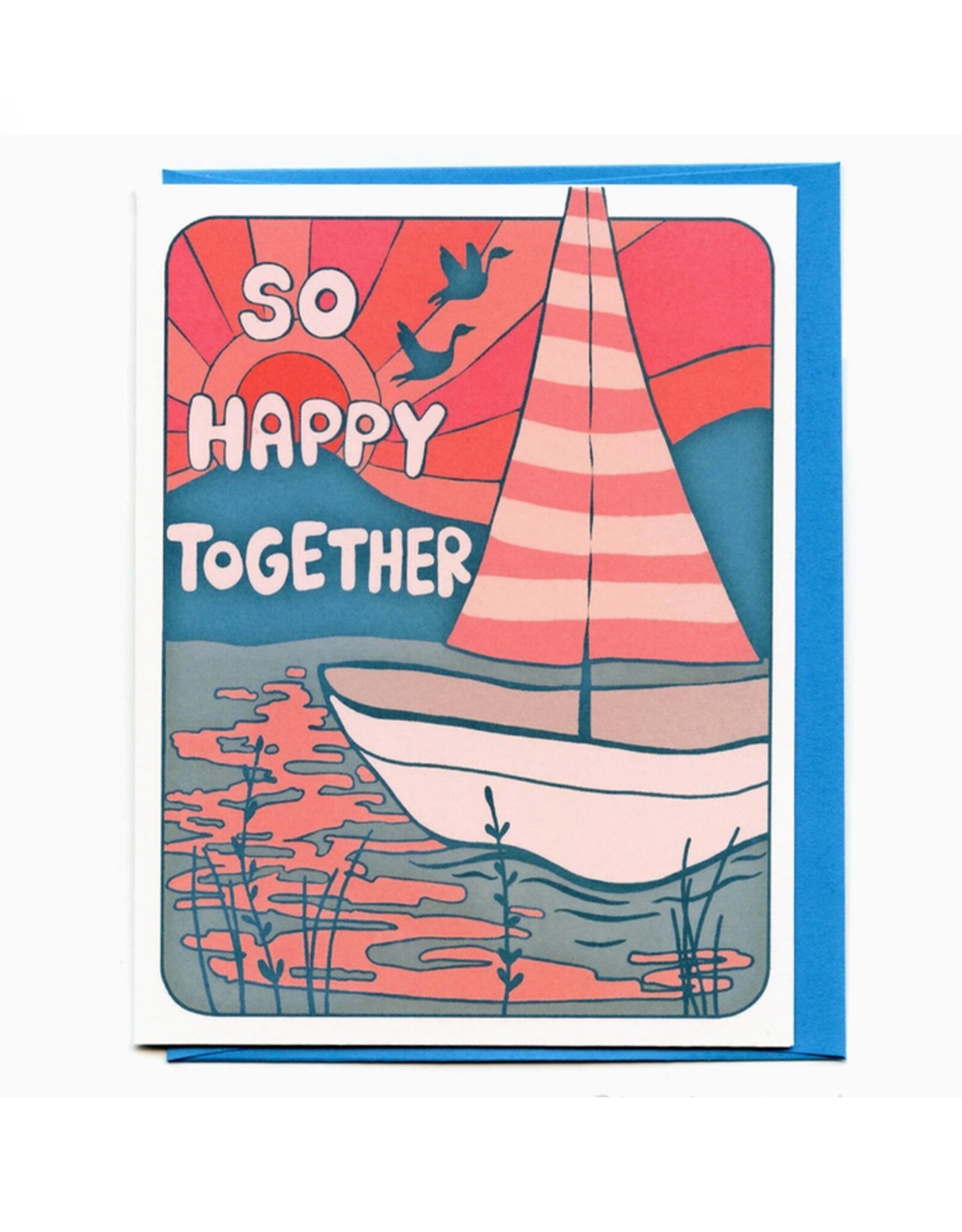 So Happy Together Boat & Lake Greeting Card