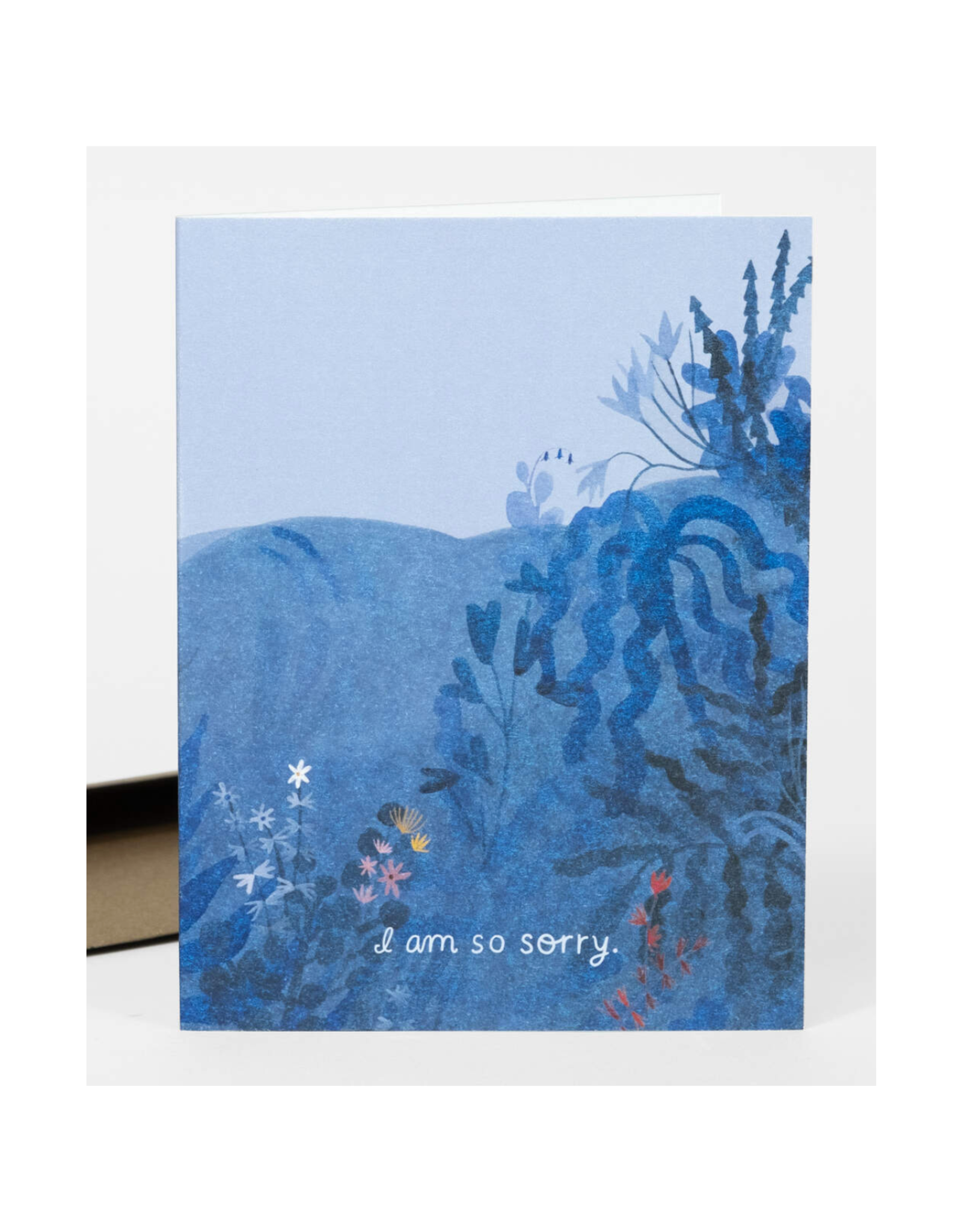 I Am So Sorry Blue Landscape Greeting Card
