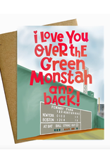 Love You Over the Green Monster and Back Greeting Card