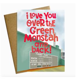 Love You Over the Green Monster and Back Greeting Card