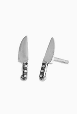 Silver Kitchen Knive Stud Earrings