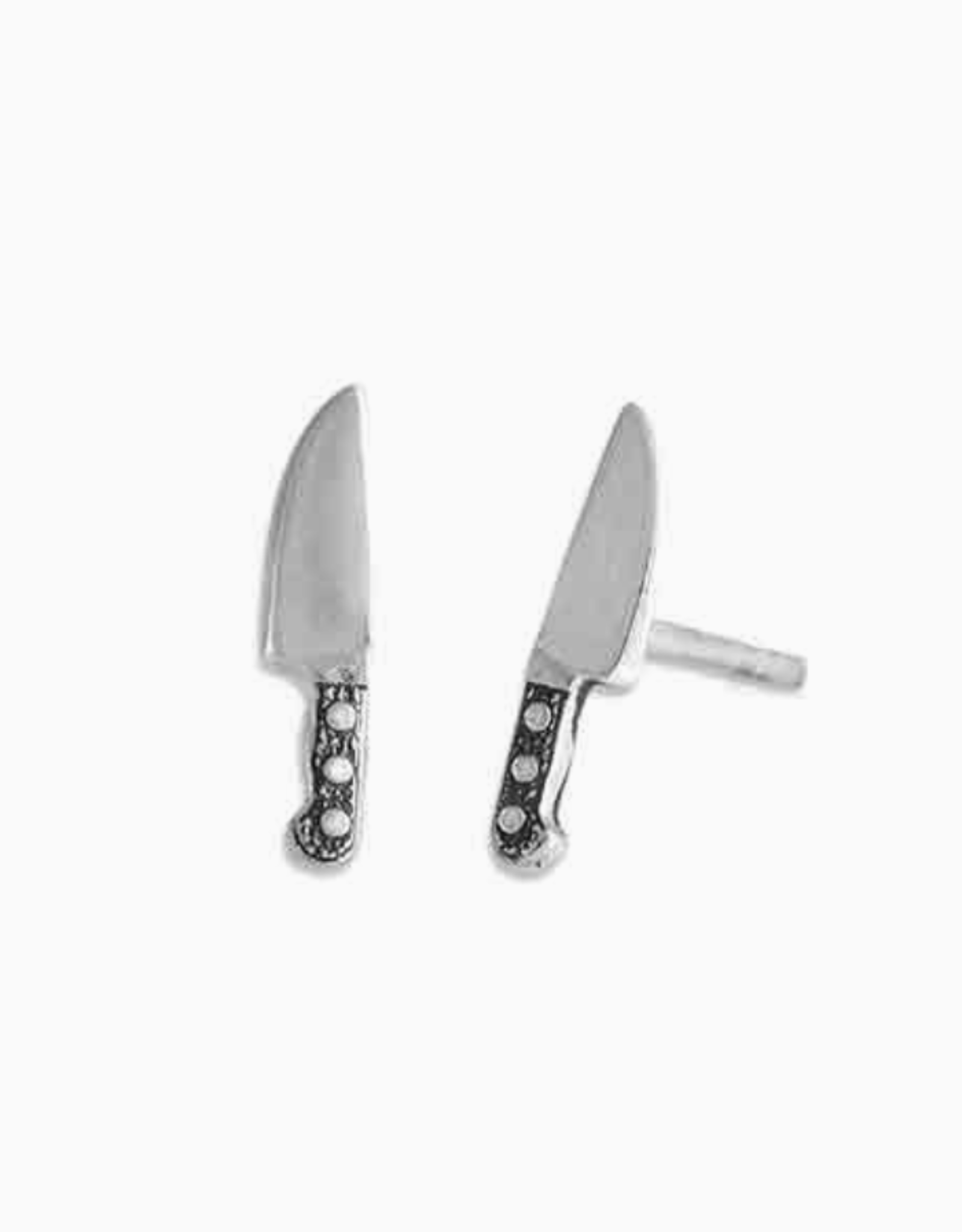 Silver Kitchen Knive Stud Earrings