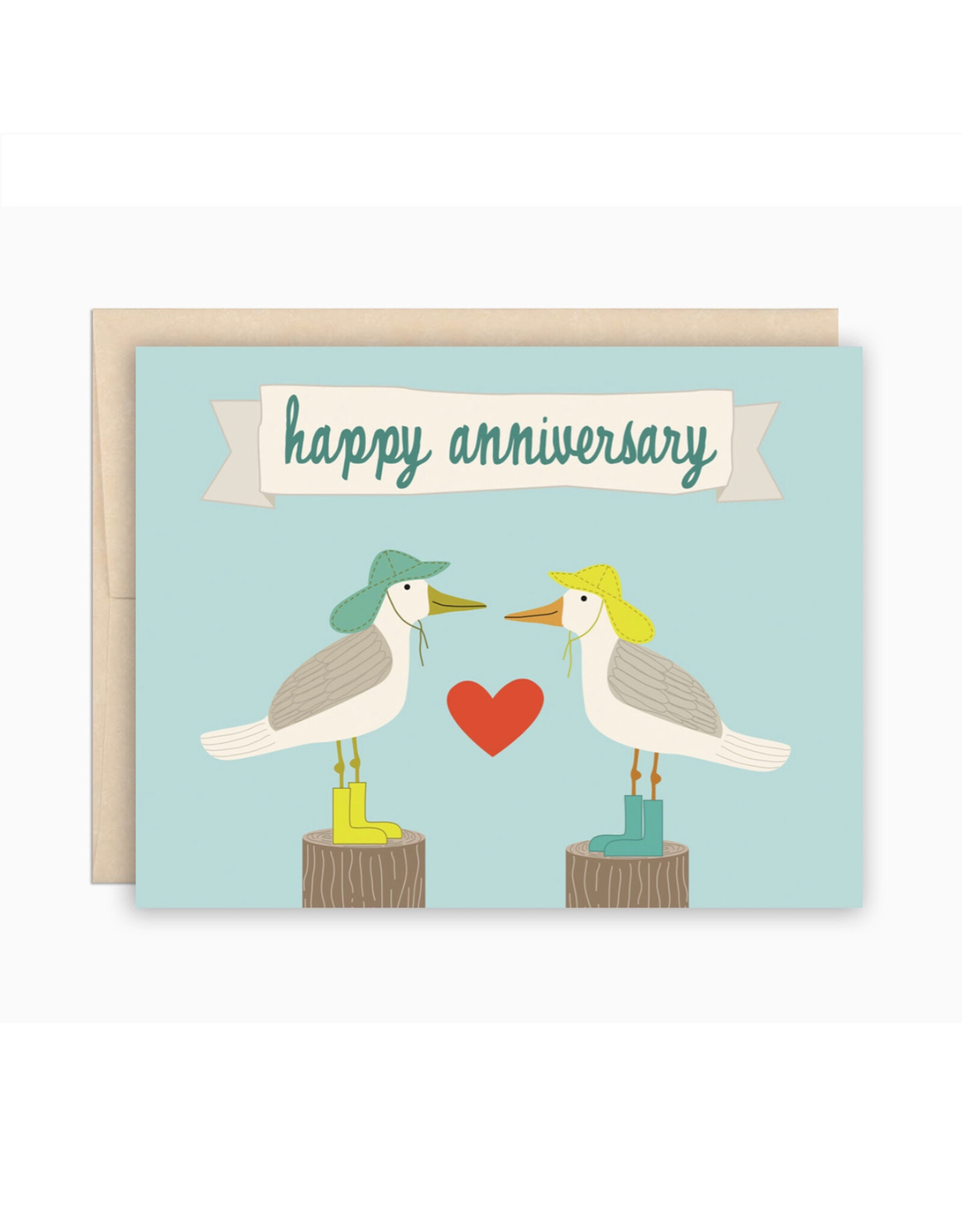 Happy Anniversary Seagulls Greeting Card