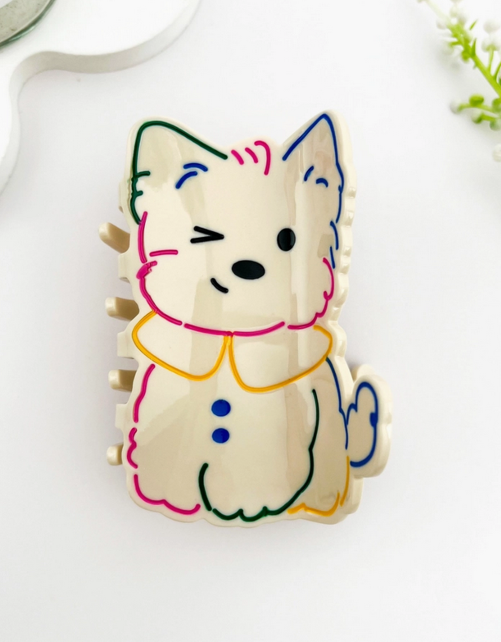 Sweet & Playful Colorful Outlined Dog Claw Clip