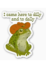I Came to Dilly Dally Cowboy Frog Sticker
