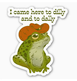 I Came to Dilly Dally Cowboy Frog Sticker