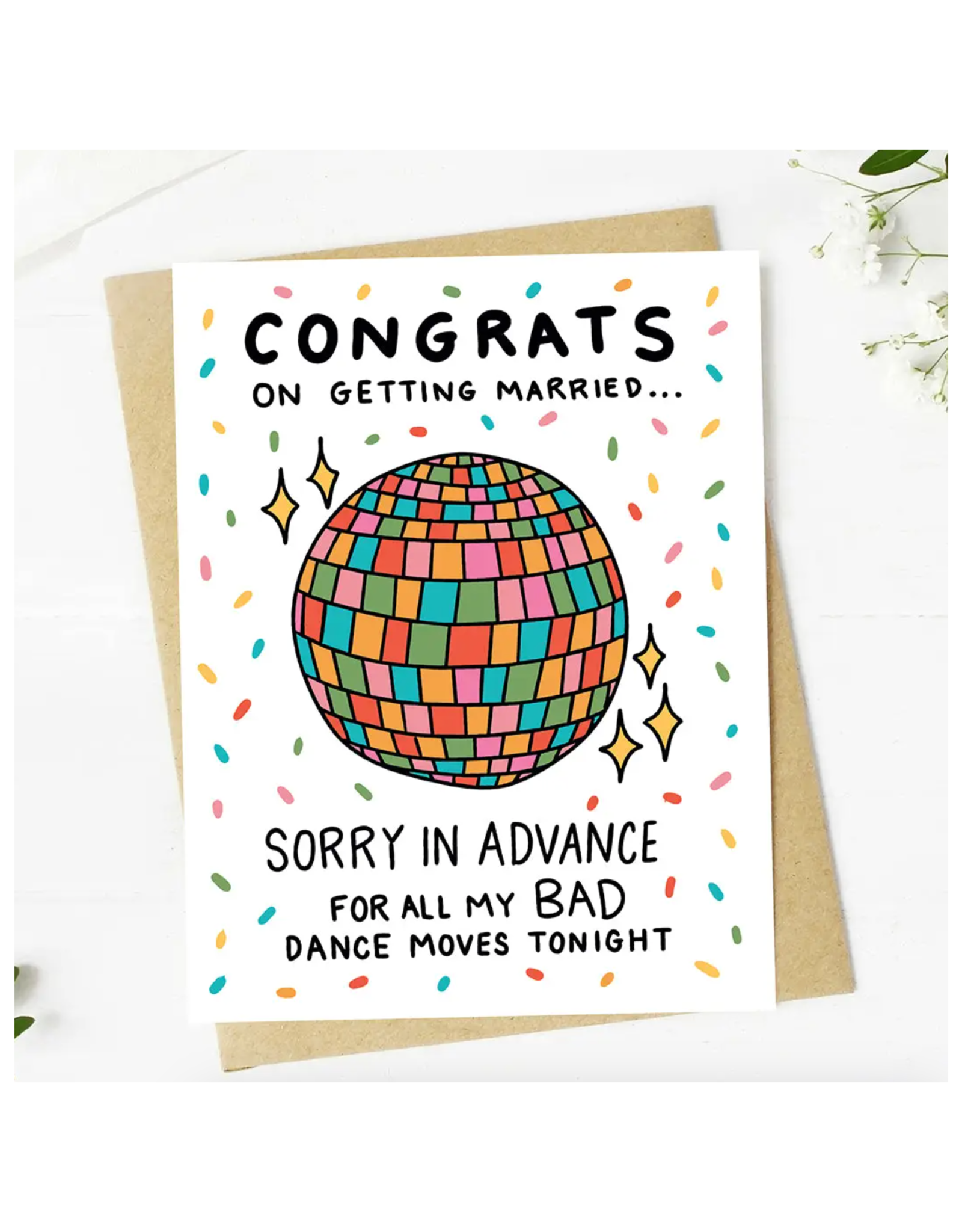 Sorry In Advance For My Bad Dance Moves Wedding Greeting Card