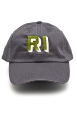 RI Typewriter Embroidered Dad Hat - Olive/Cream