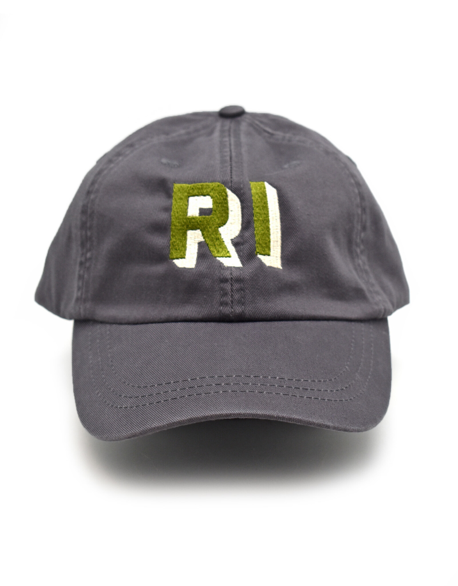 RI Typewriter Embroidered Dad Hat - Olive/Cream
