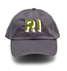 RI Typewriter Embroidered Dad Hat - Olive/Cream