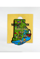 Rhode Island Cartoon Map Souvenir Pin