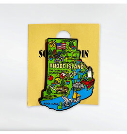 Rhode Island Cartoon Map Souvenir Pin