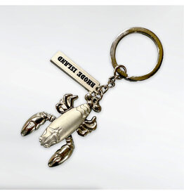 Rhode Island Lobster Keychain Silver