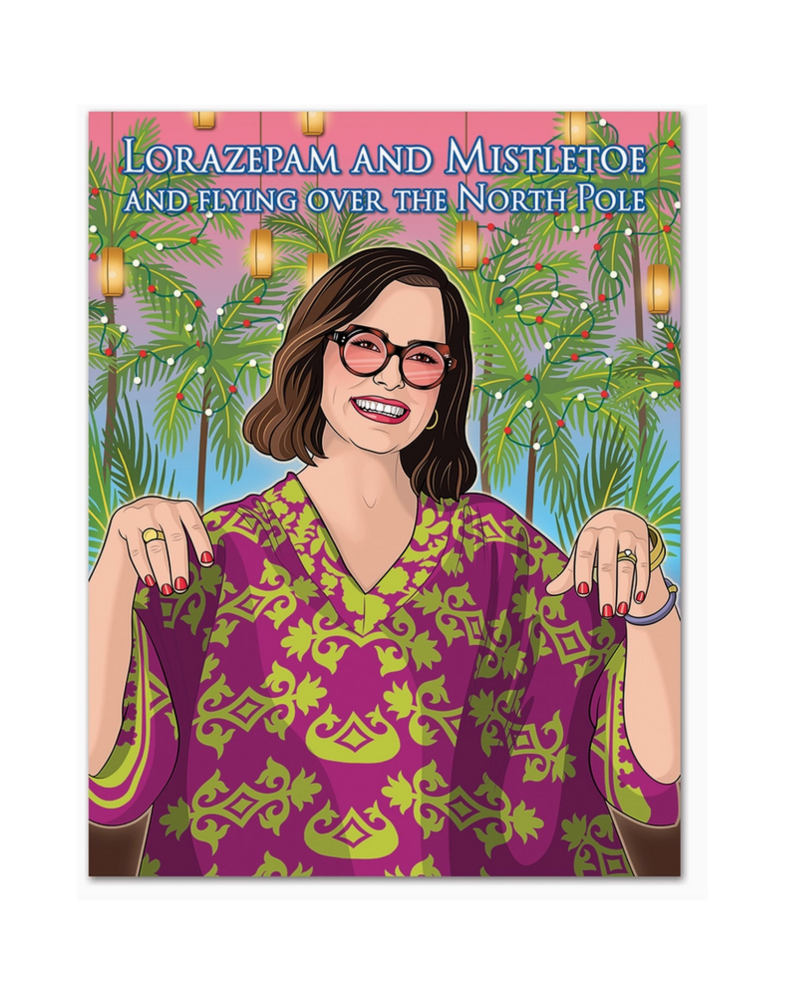 White Lotus Lorazepam and Mistletoe Christmas Greeting Card