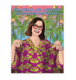 White Lotus Lorazepam and Mistletoe Christmas Greeting Card