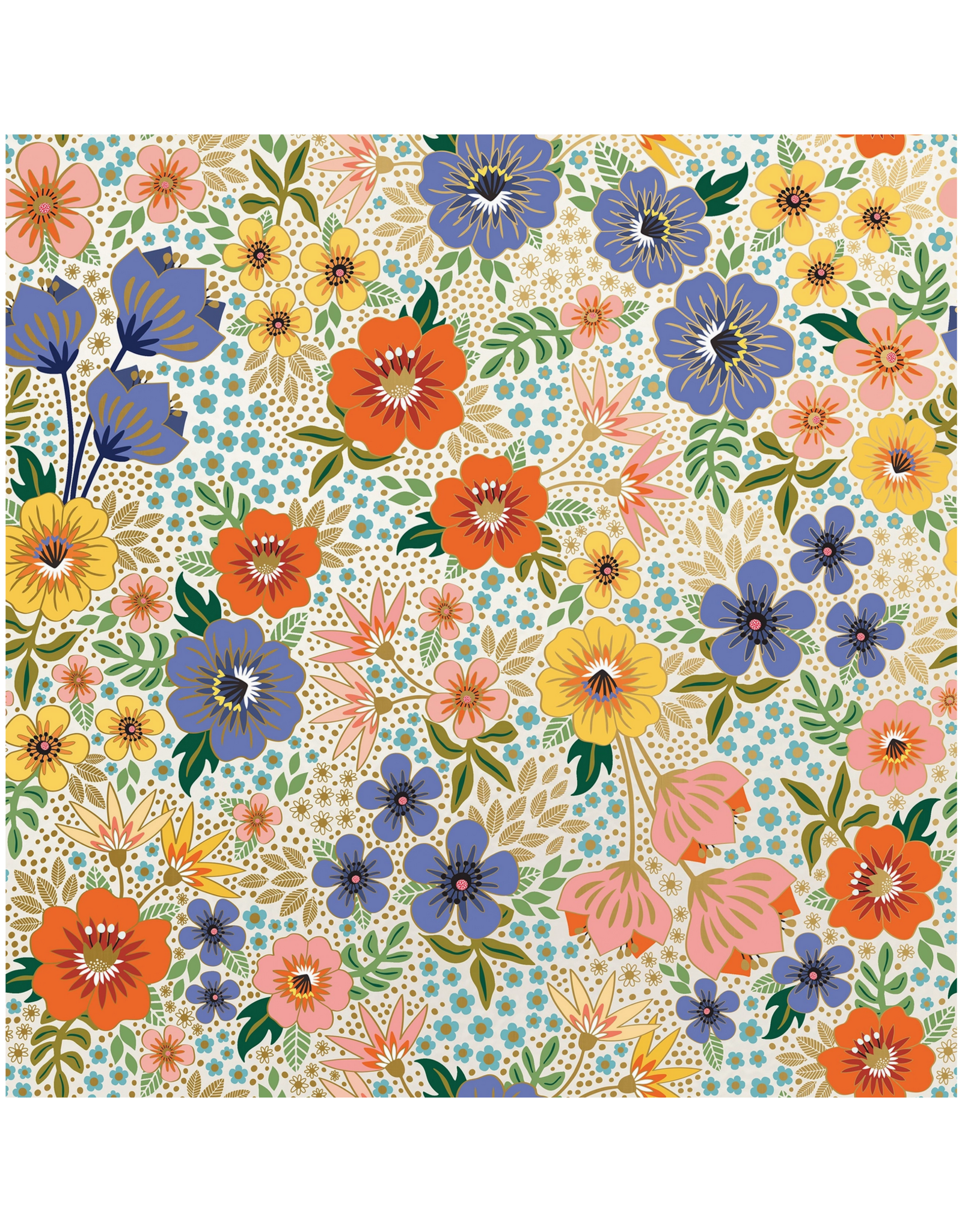 Golden Floral Wrapping Paper - Curbside Pick Up Only