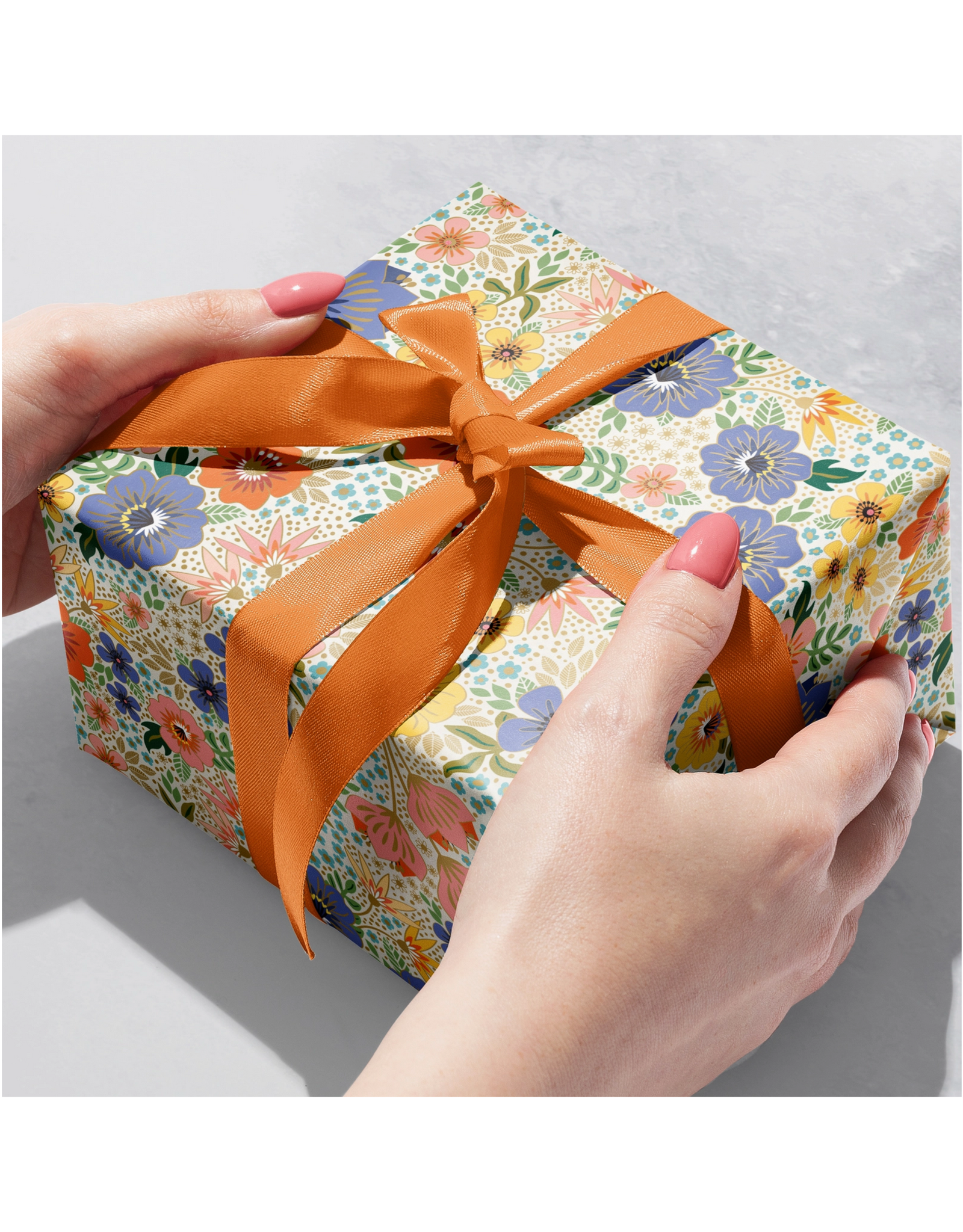 Golden Floral Wrapping Paper - Curbside Pick Up Only