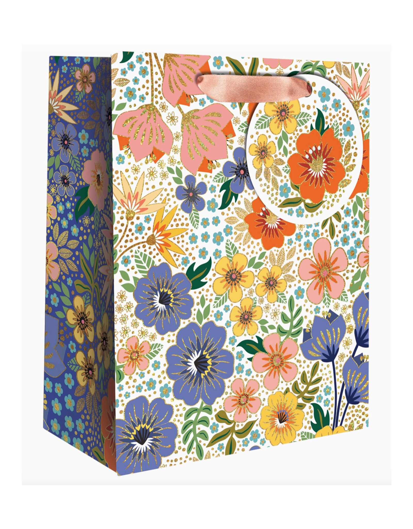 Golden Floral Gift Bag - Small