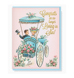 Congrats On No Longer Living In Sin Greeting Card