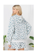 Blue Rose Sweat Shorts Set