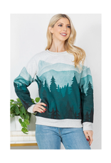 Teal Forest Print Sweatshirt