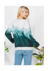 Teal Forest Print Sweatshirt