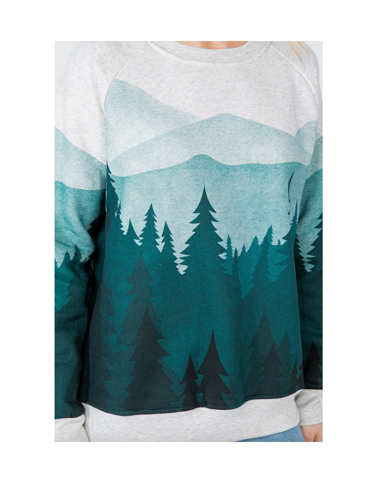 Teal Forest Print Sweatshirt