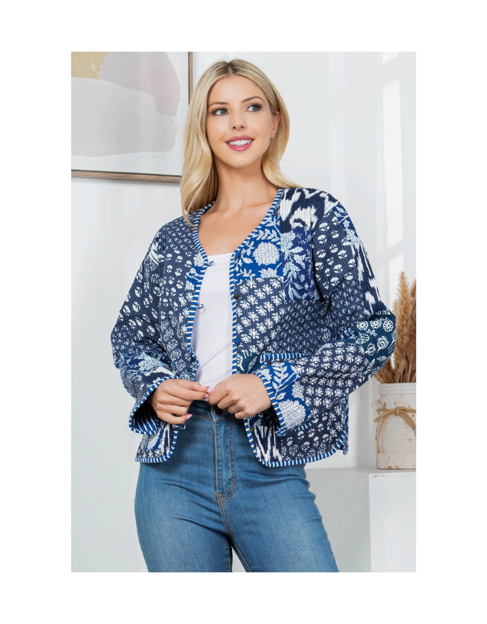 Floral Quilted Cotton Jacket