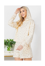 Dainty Pink Floral Sweat Shorts Set