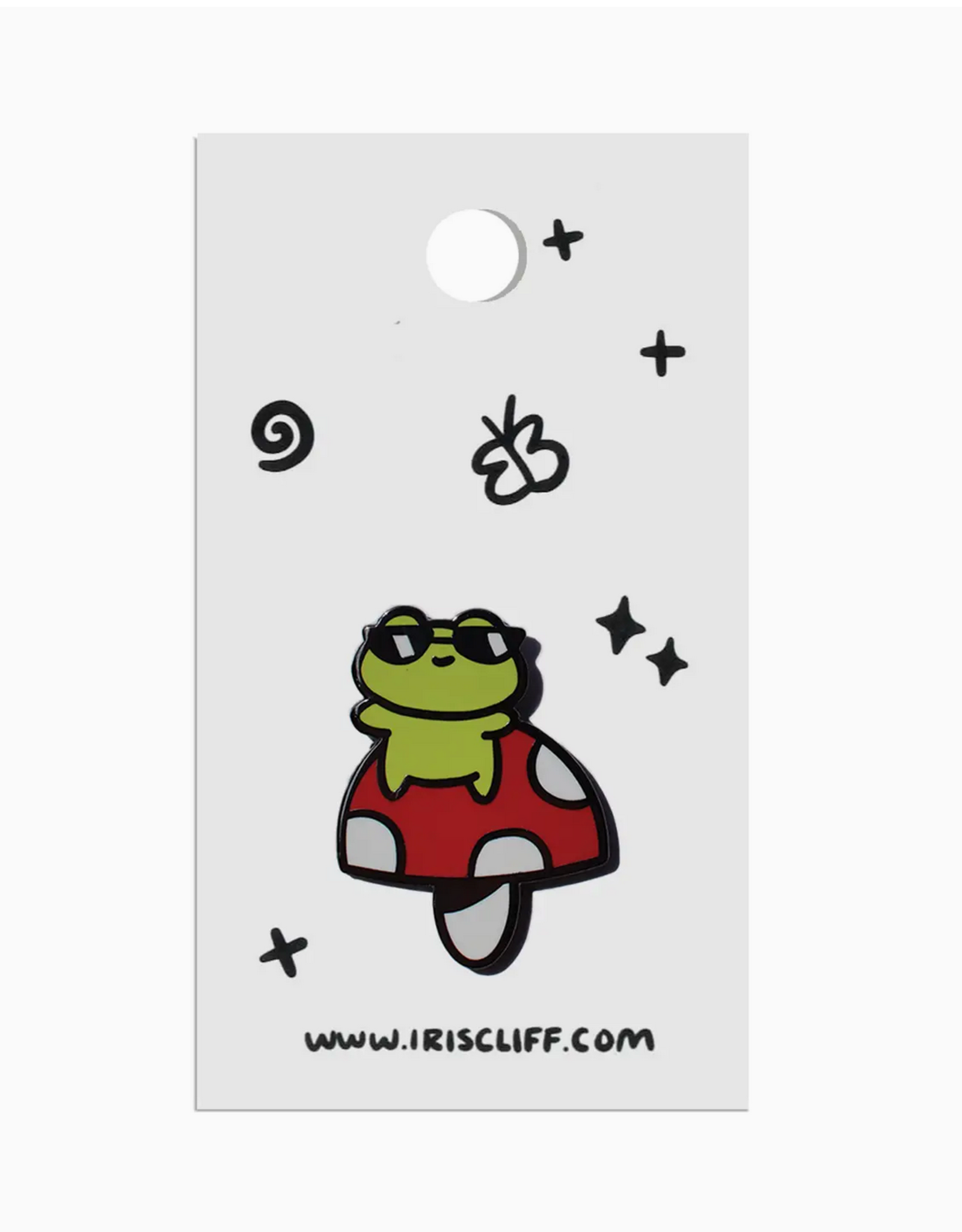 Cool Frog On Mushroom Enamel Pin