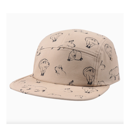 Cotton 5 Panel Hat - Khaki Capybara