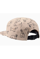 Cotton 5 Panel Hat - Khaki Dachshund
