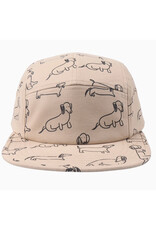 Cotton 5 Panel Hat - Khaki Dachshund