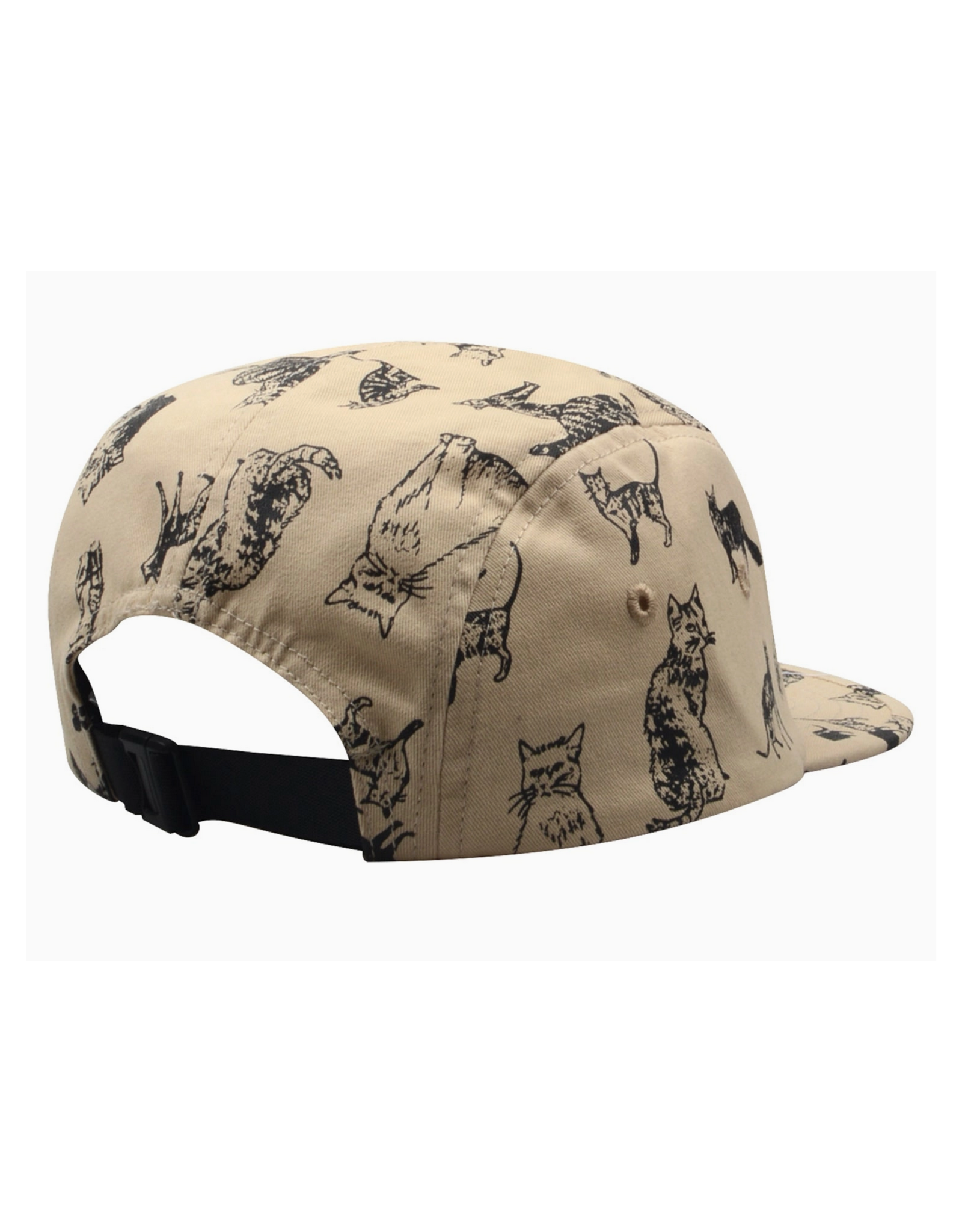 Cotton 5 Panel Hat - Khaki Cats
