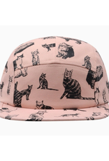 Cotton 5 Panel Hat - Pink Cats
