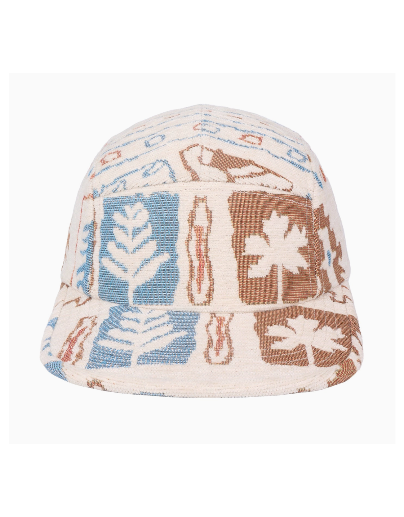 Jacquard 5 Panel Hat - Beige Nature
