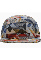Jacquard 5 Panel Hat - Red Patchwork
