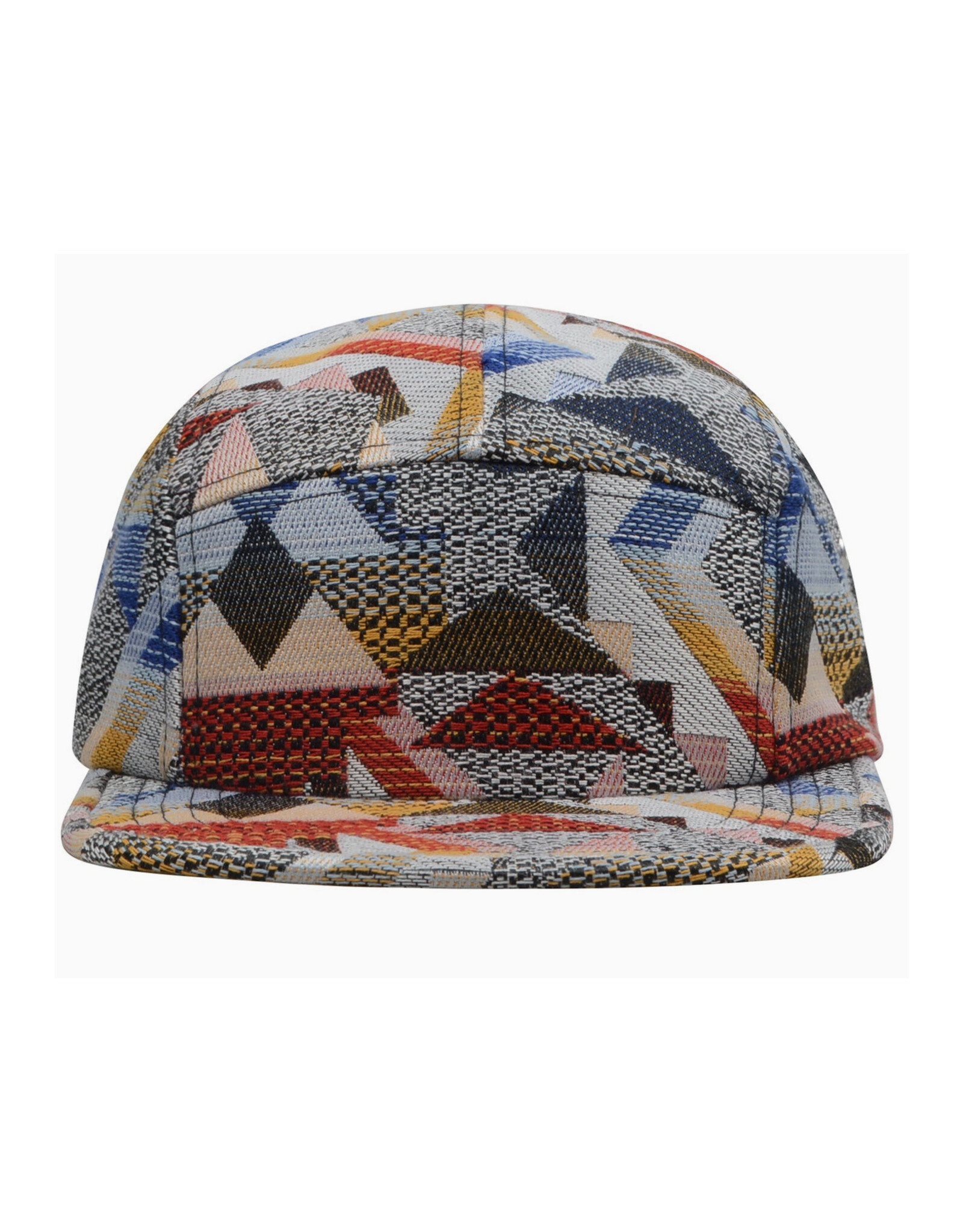 Jacquard 5 Panel Hat - Red Patchwork
