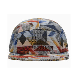 Jacquard 5 Panel Hat - Red Patchwork