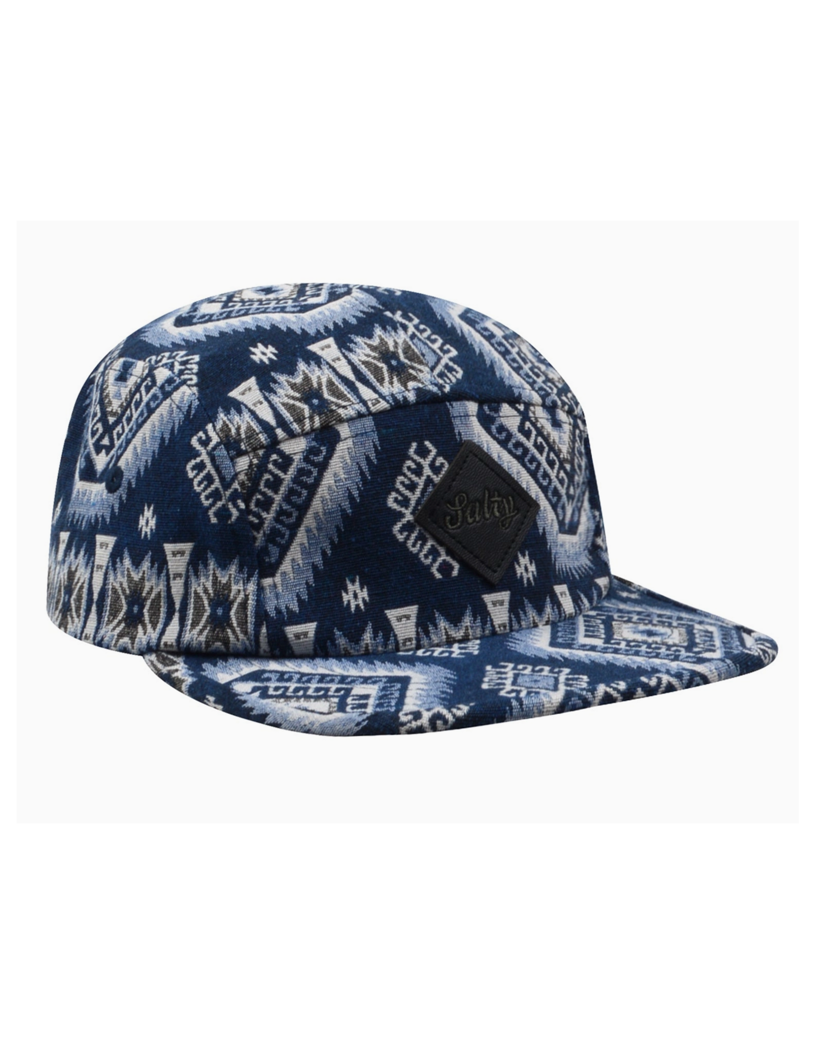 Jacquard 5 Panel Hat - Salty Geo Blue
