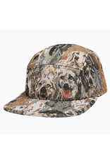 Jacquard 5 Panel Hat - Beige Dogs