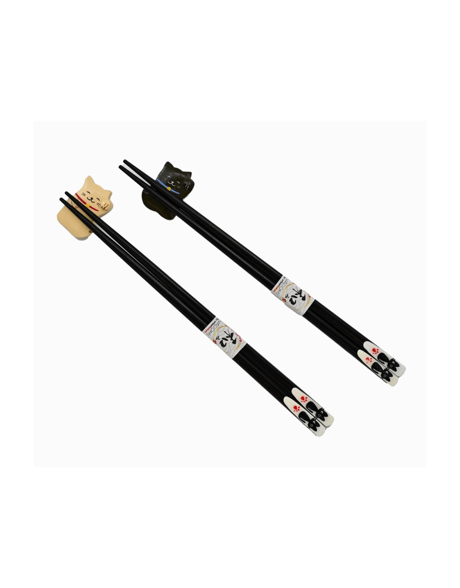 Lucky Cats Chopstick Rest & Chopsticks Set of 2