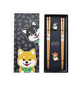 Shiba Inu Chopstick Rest & Chopsticks Set of 2